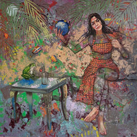 Walaa Abo Alenin — Mixed media on canvas , 217 × 210 cm (representative image)