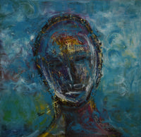 Khuzaymah Hamid — Mixed media On Canvas, 100 × 100 cm (representative image)