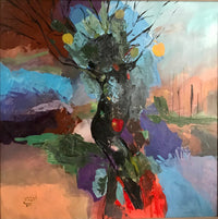 Anwar Almashet — Oil on canvas , 76 × 76 cm (representative image)