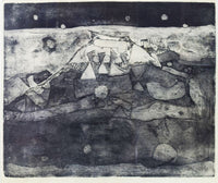 Mahmoud AbdAllah — Mixed media on paper , 43 × 52 cm (representative image)