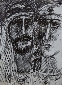 Saleh Abu Shindi — Acrylic on Paper, 53 × 75 cm (representative image)