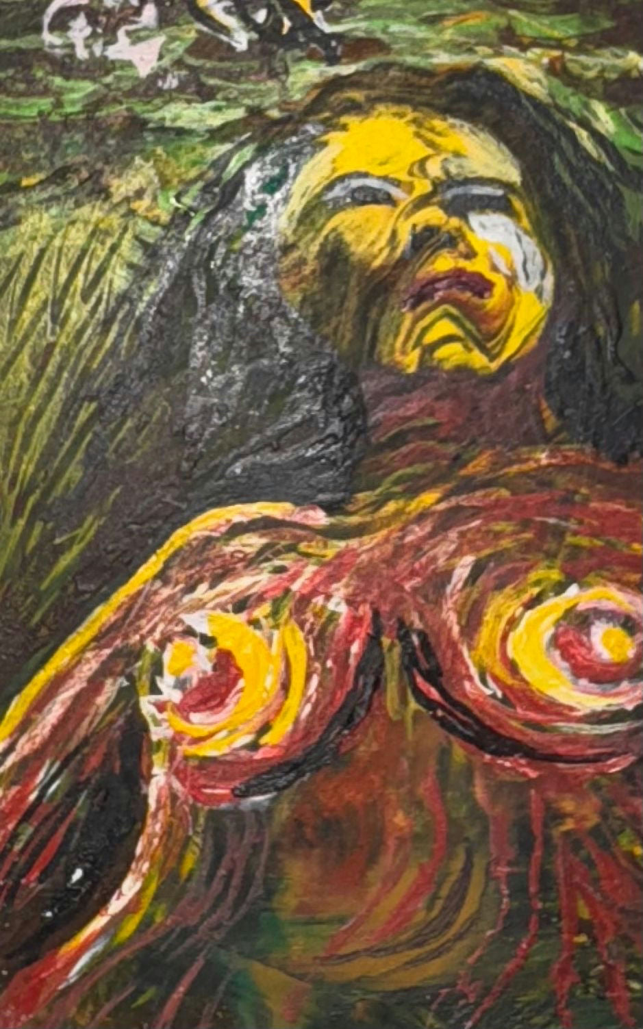 Original Mixed media 'Nude Female Figure Looking Upward' by Mohammad Bushnaq