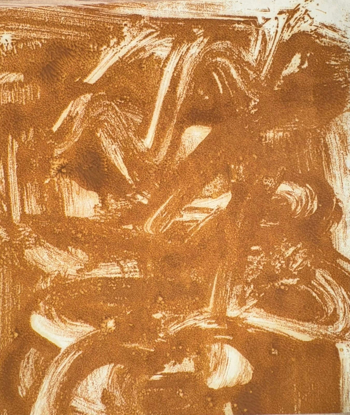Original Mixed media 'Abstract Brown Gestural Marks on Paper' by Mohammad Bushnaq
