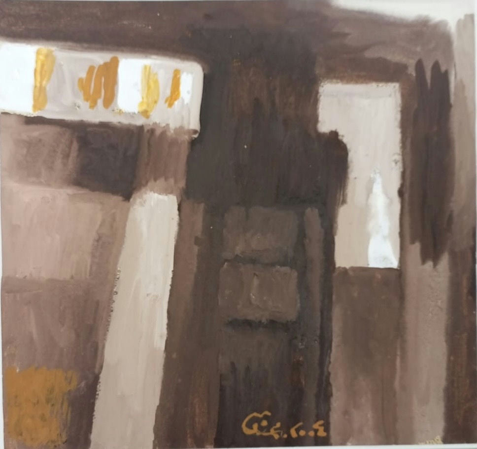 Original Oil 'Stone Alley with Golden Accents' by Mohammad Bushnaq