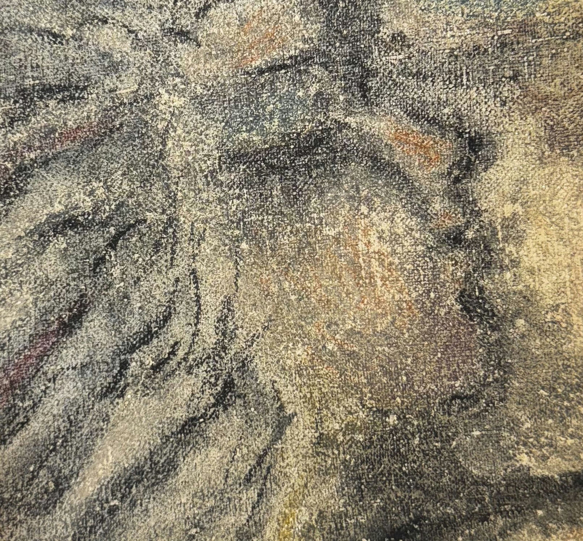 Original Mixed media 'Textured Grey Abstract Composition' by Mohammad Bushnaq