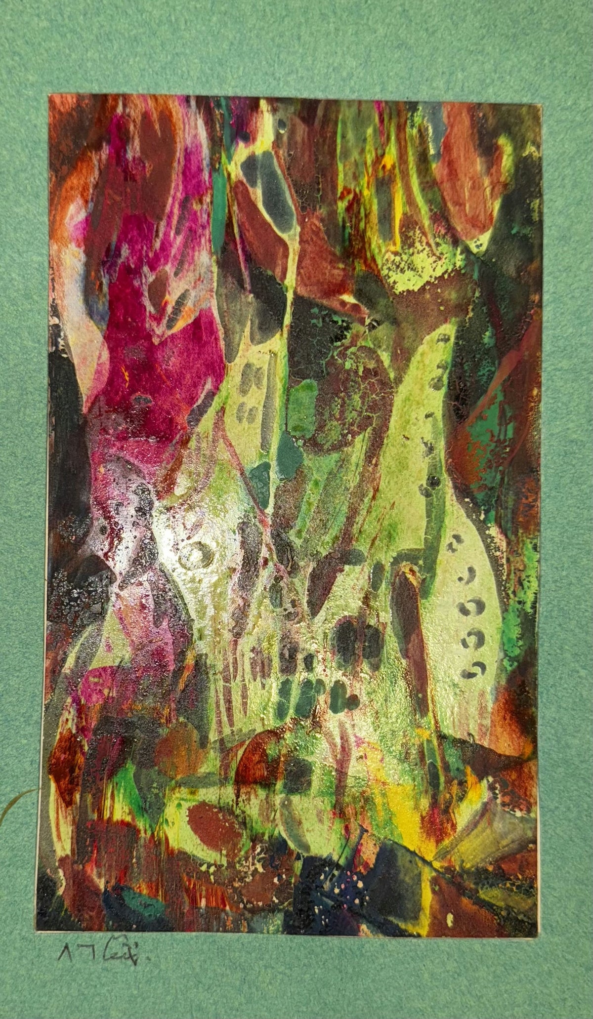 Original Mixed media 'Vibrant Abstract Mixed Media Composition' by Mohammad Bushnaq