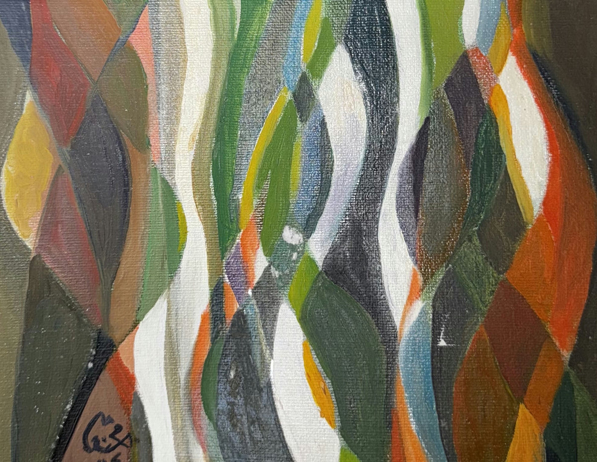Original Mixed media 'Flowing Abstract Color Bands' by Mohammad Bushnaq