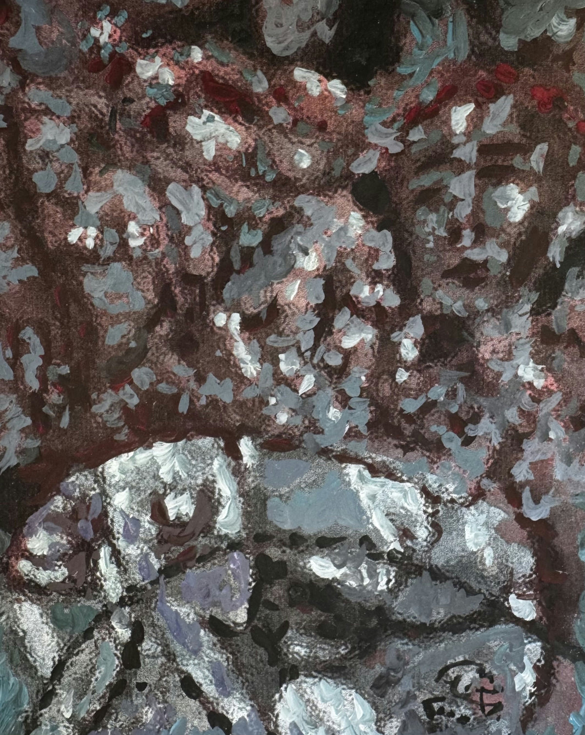 Original Mixed media 'Dark Abstract Textured Composition' by Mohammad Bushnaq