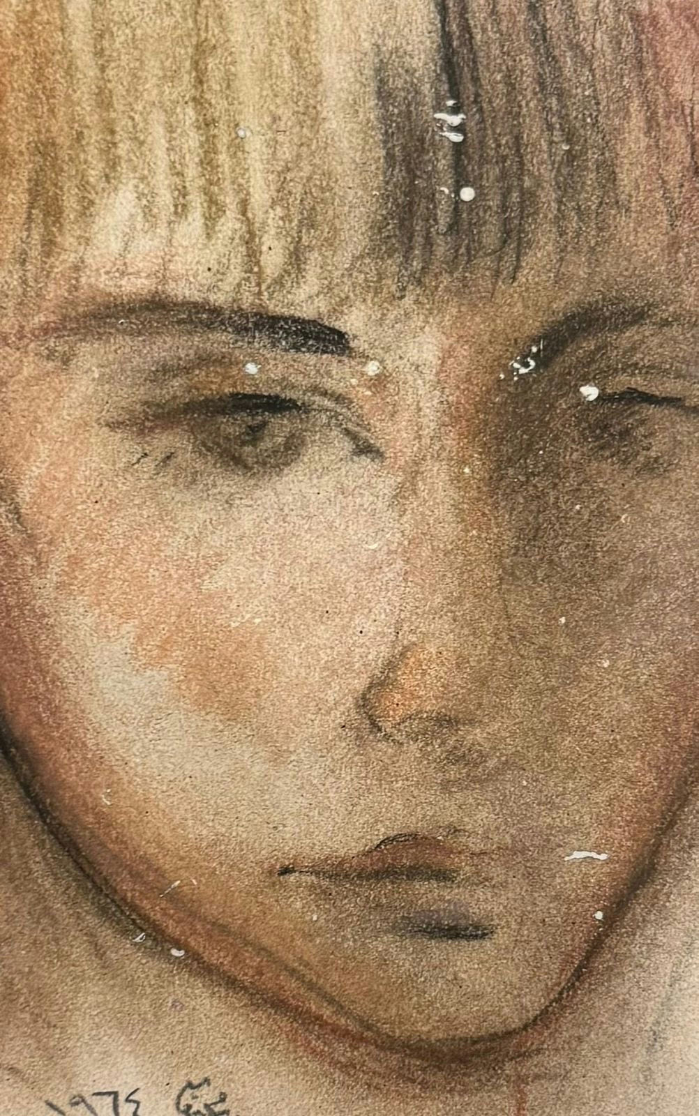 Original Pastel 'Close Up Portrait of Young Face' by Mohammad Bushnaq