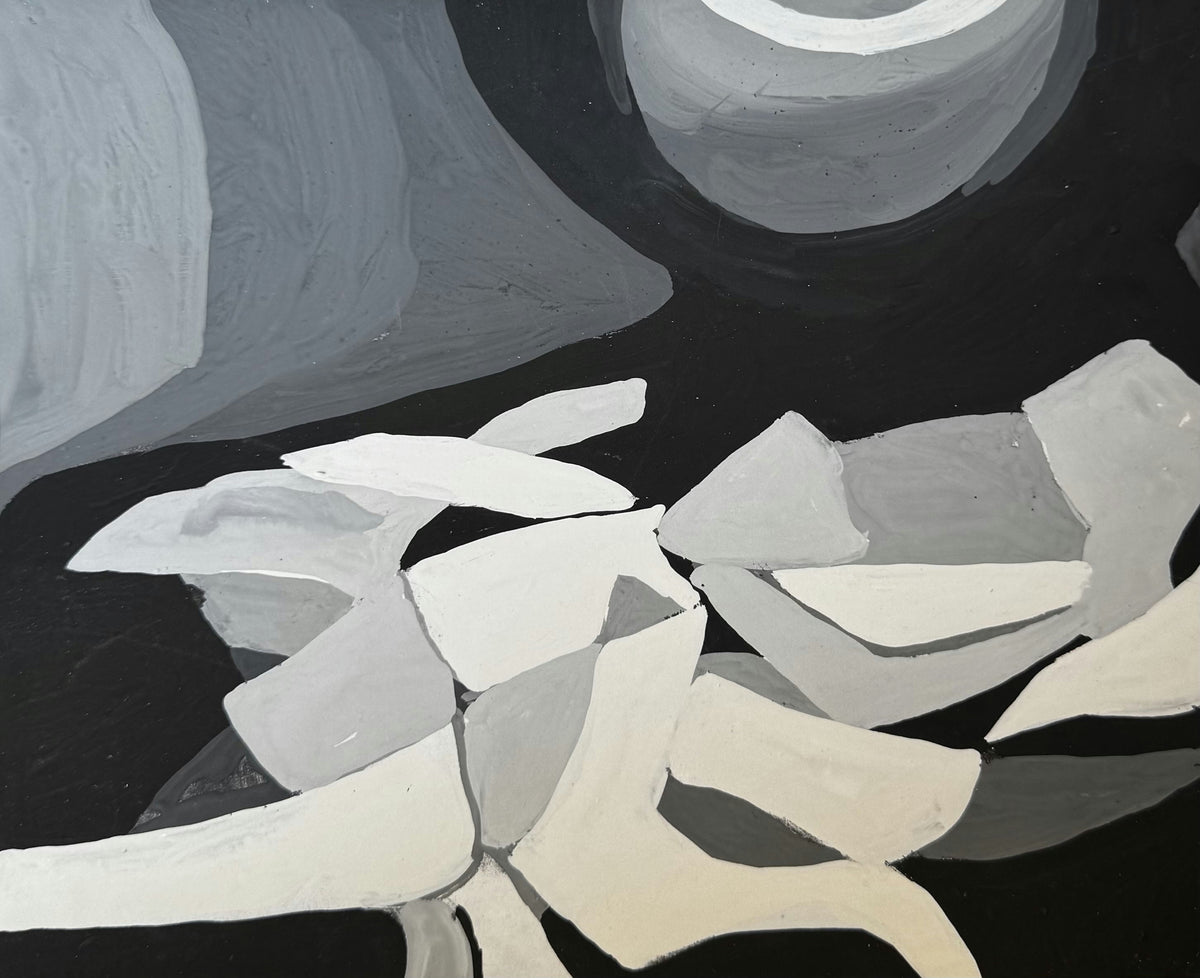 Original Mixed media 'Fragmented Shapes on Dark Background' by Mohammad Bushnaq