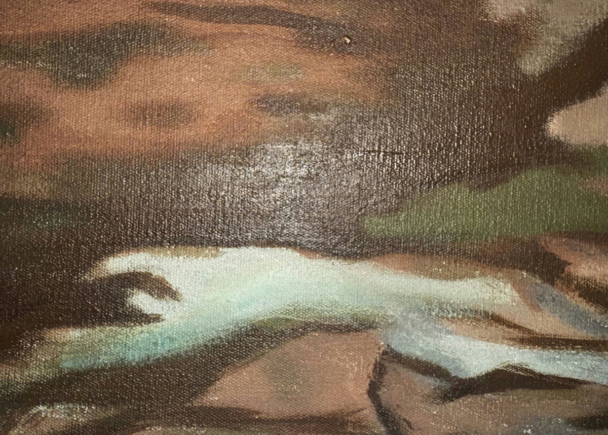 Original Mixed media 'Abstract Camouflage Tones in Brown Green' by Mohammad Bushnaq