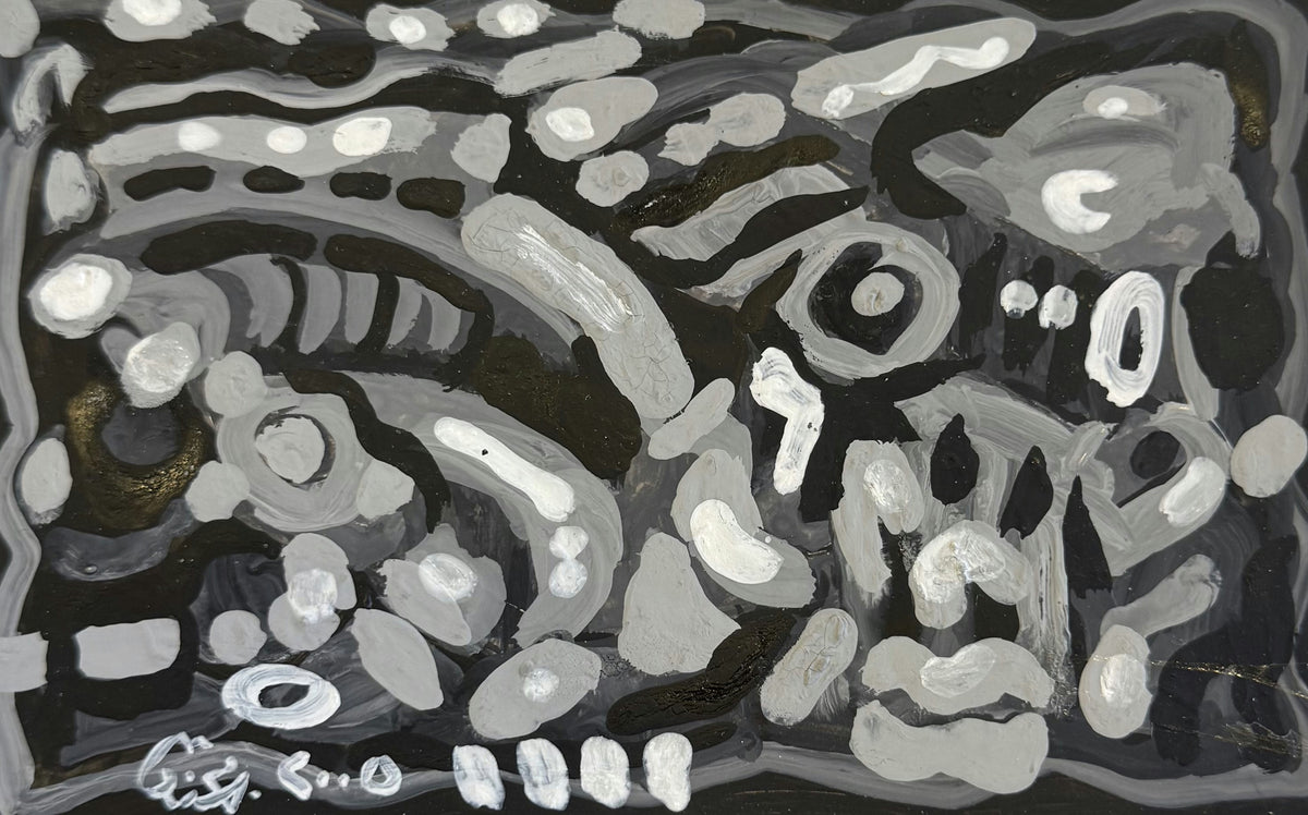 Original Mixed media 'Black and White Abstract Forms' by Mohammad Bushnaq