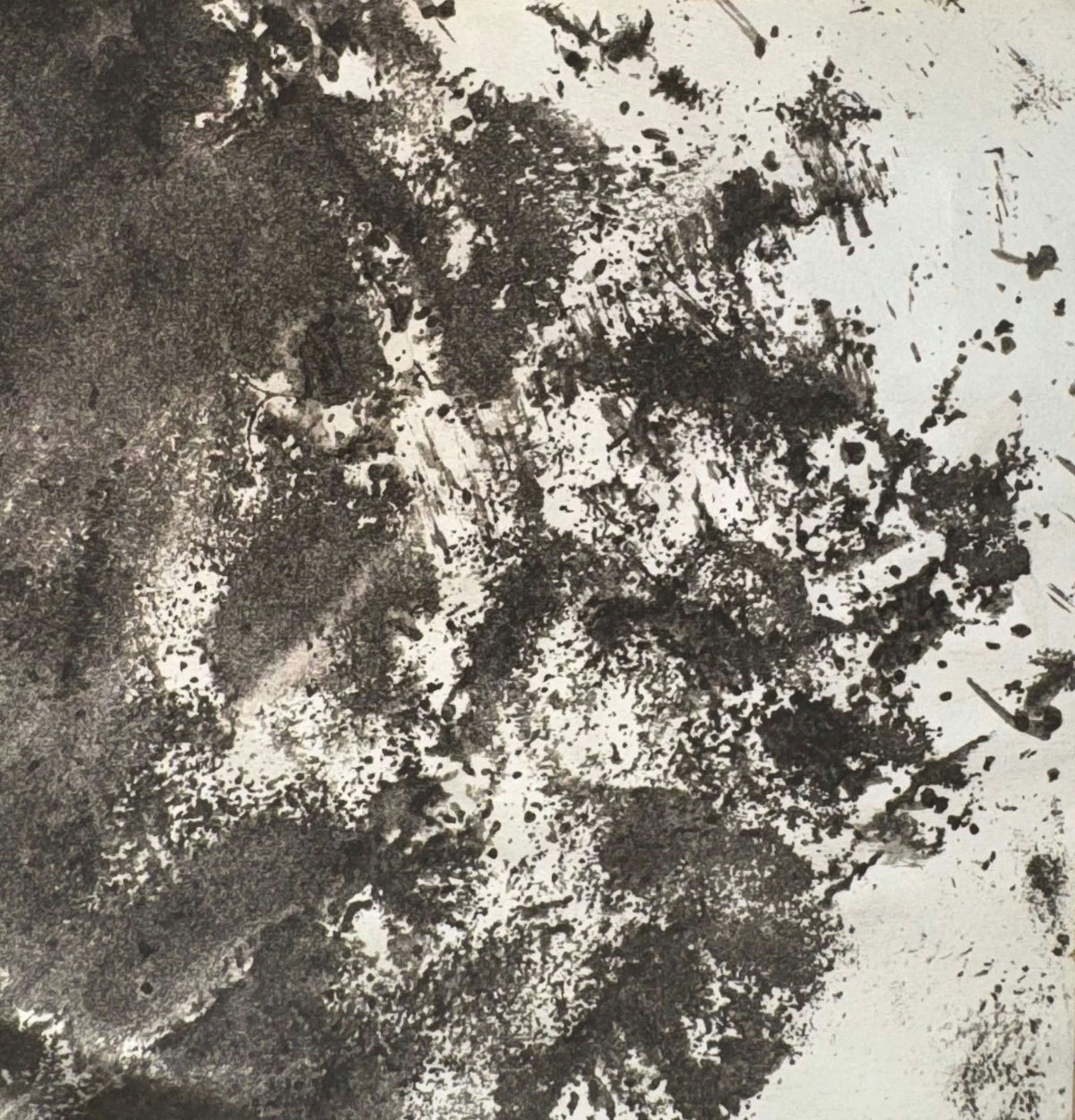 Original Mixed media 'Black and White Abstract Splatter' by Mohammad Bushnaq