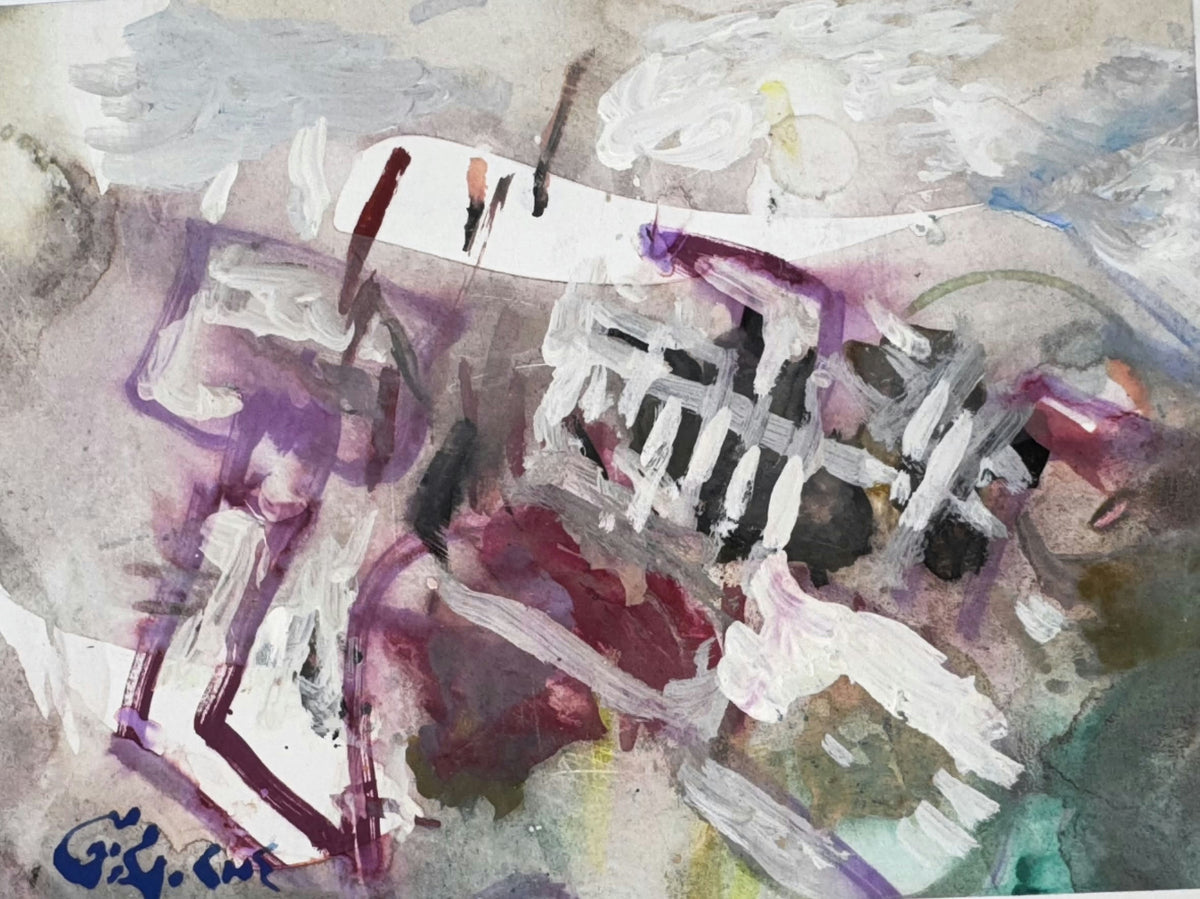 Original Mixed media 'Abstract Gestural Mixed Media Study' by Mohammad Bushnaq