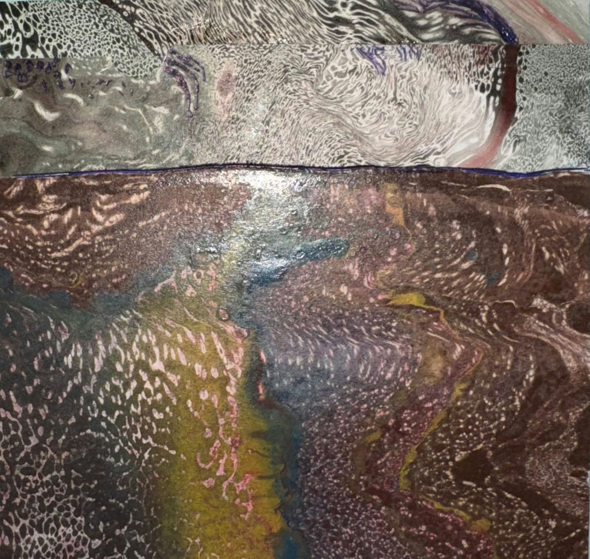 Original Mixed media 'Abstract Textured Landscape in Earth Tones' by Mohammad Bushnaq