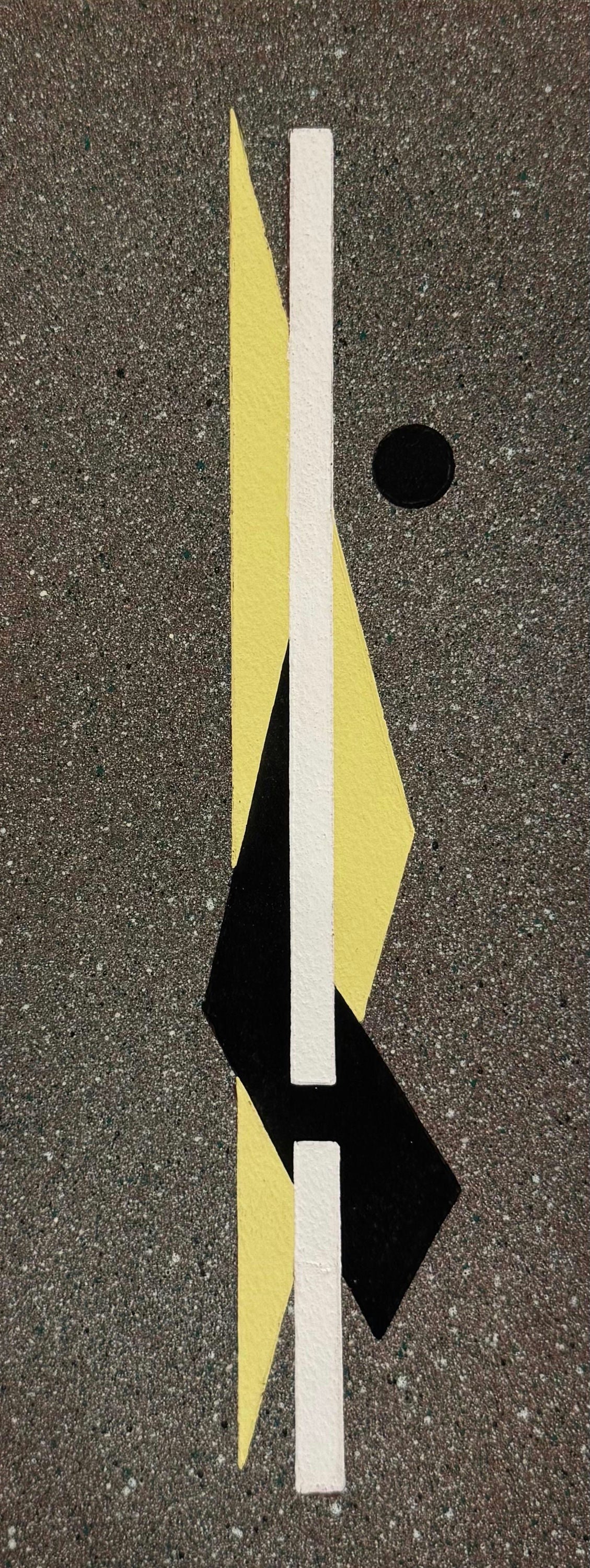 Original Oil 'Abstract Geometric Shapes on Grey' by Mohammad Bushnaq