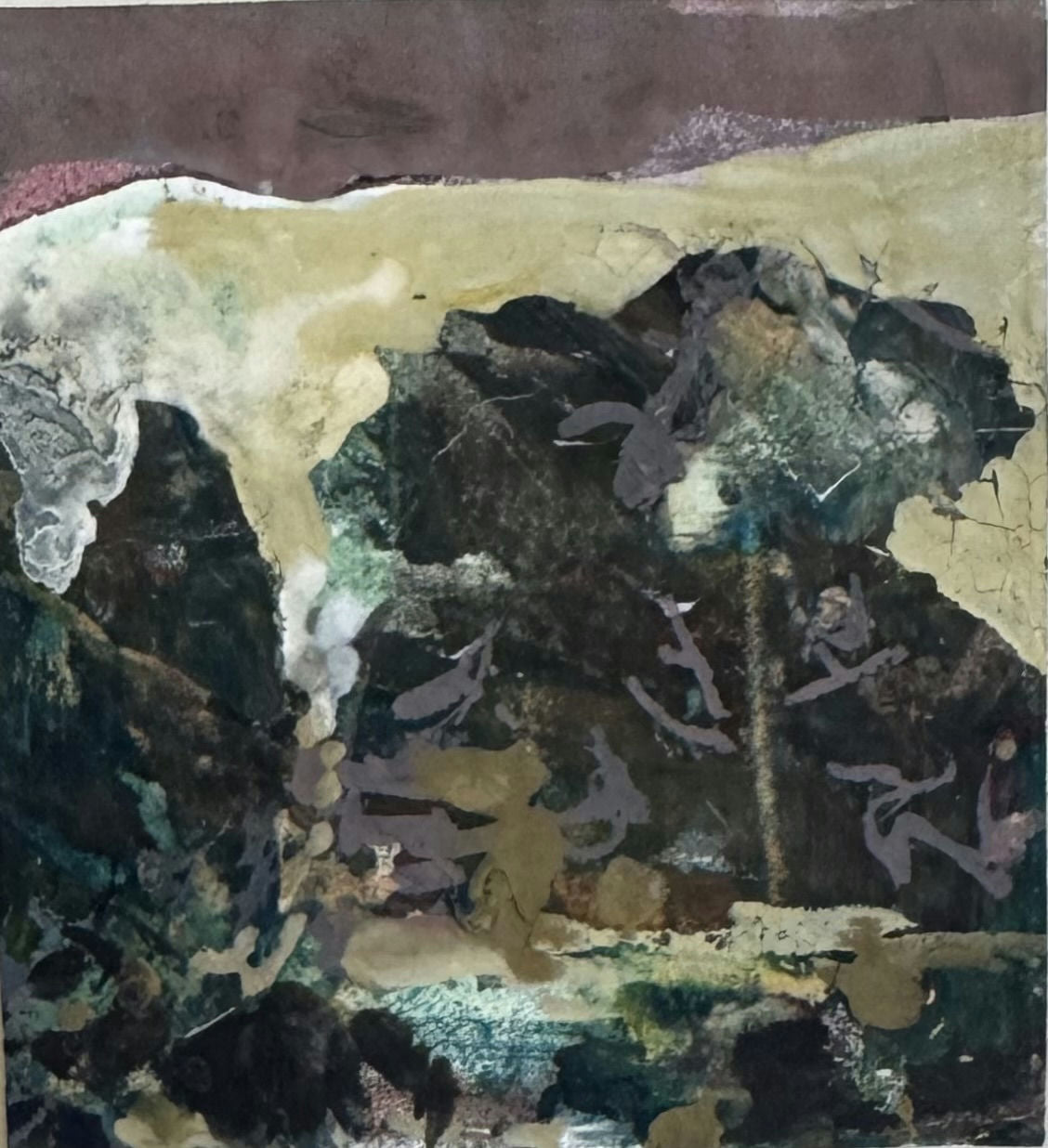 Original Acrylic 'Dark Landscape with Earthy Tones' by Mohammad Bushnaq