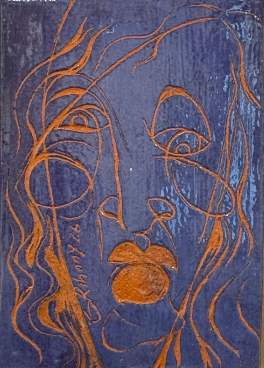 Original Sculptures & Ceramics 'Abstract Female Face with Flowing Hair' by Eslam Alrihany