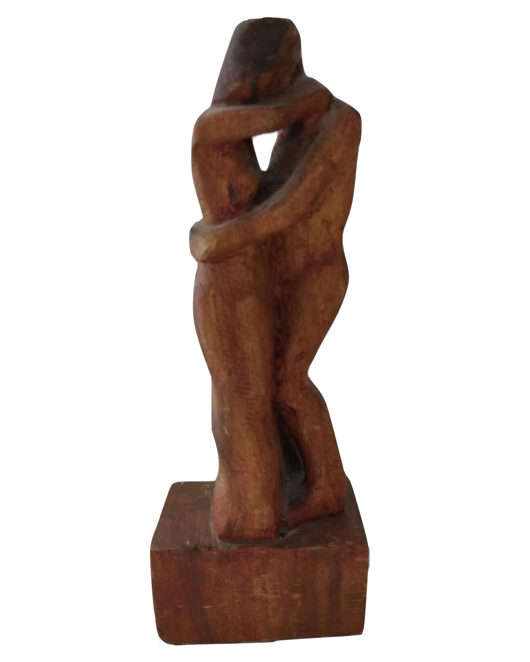 Original Sculptures & Ceramics 'Two Figures Embracing Wood Sculpture' by Mohammad Bushnaq