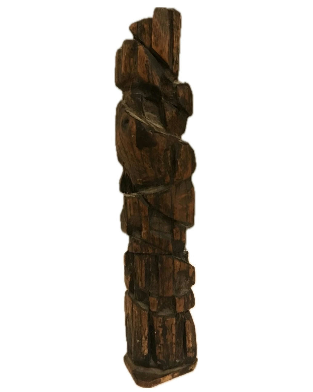Original Sculptures & Ceramics 'Tall Abstract Carved Wood Figure' by Mohammad Bushnaq