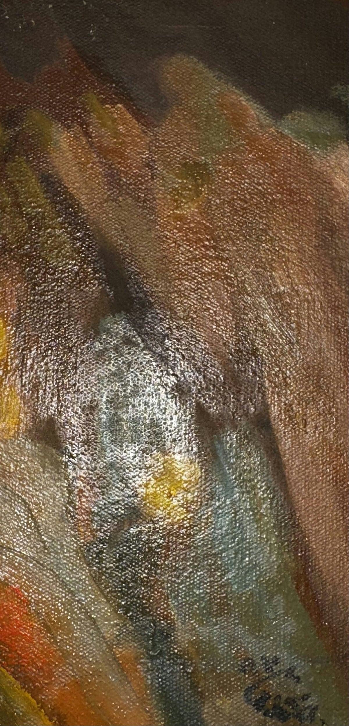 Original Mixed media 'Abstract Warm Tones Mixed Media Work' by Mohammad Bushnaq