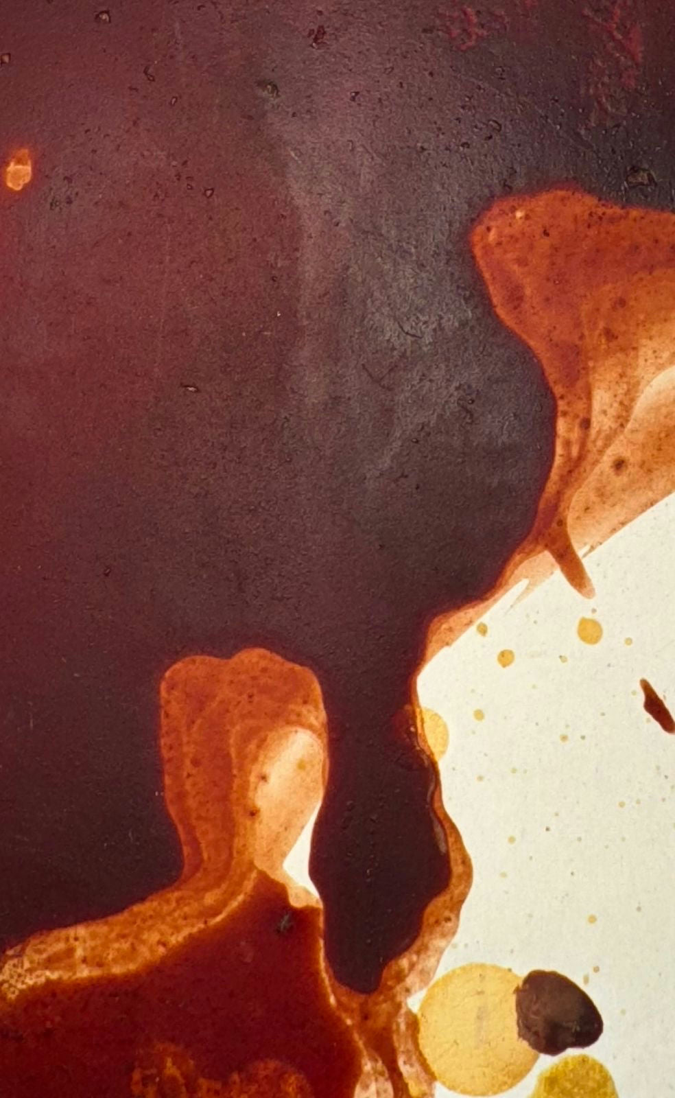 Original Mixed media 'Abstract Red Brown Forms on Paper' by Mohammad Bushnaq