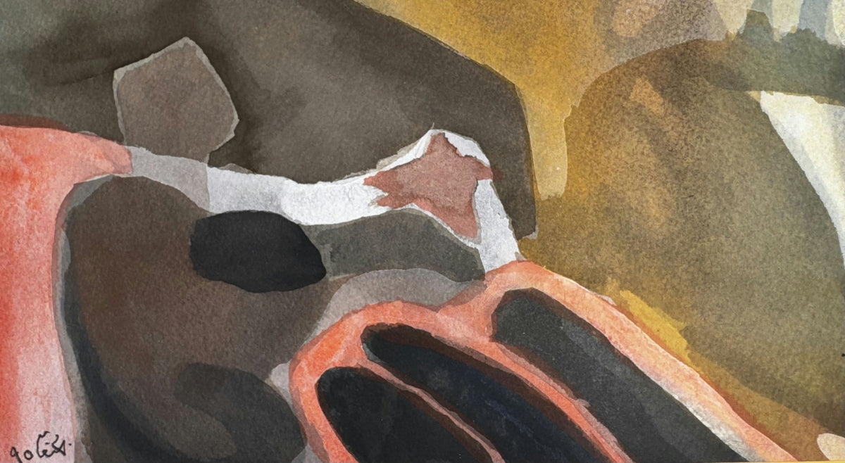 Original Mixed media 'Abstract Figure in Earthy Tones' by Mohammad Bushnaq