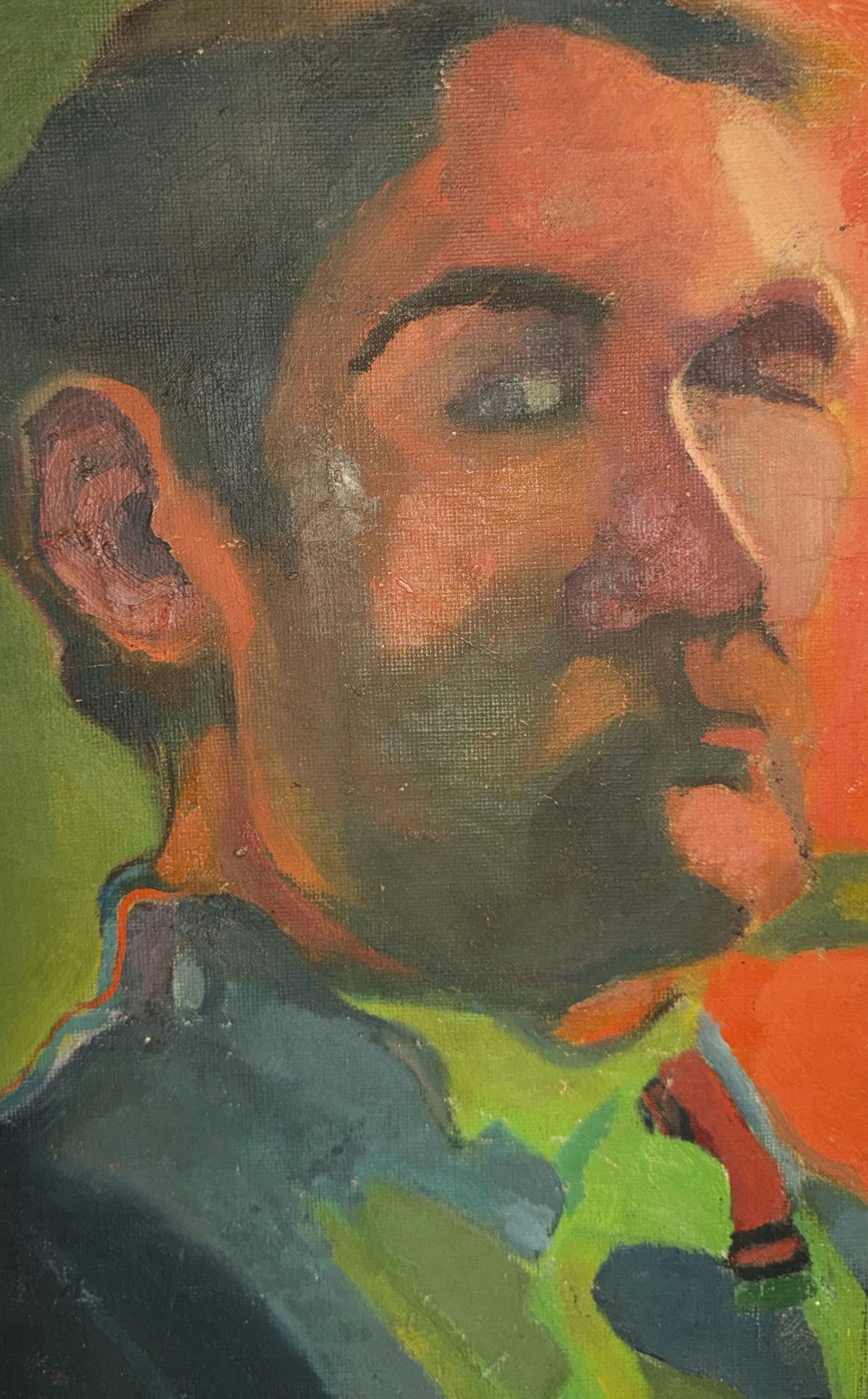 Original Mixed media 'Close-Up Portrait of a Man' by Mohammad Bushnaq