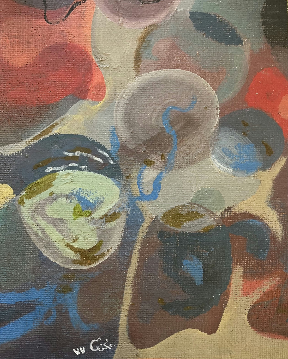 Original Mixed media 'Abstract Circular Forms and Flowing Lines' by Mohammad Bushnaq