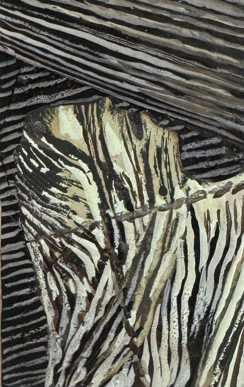 Original Mixed media 'Abstract Striped Textured Layers' by Mohammad Bushnaq