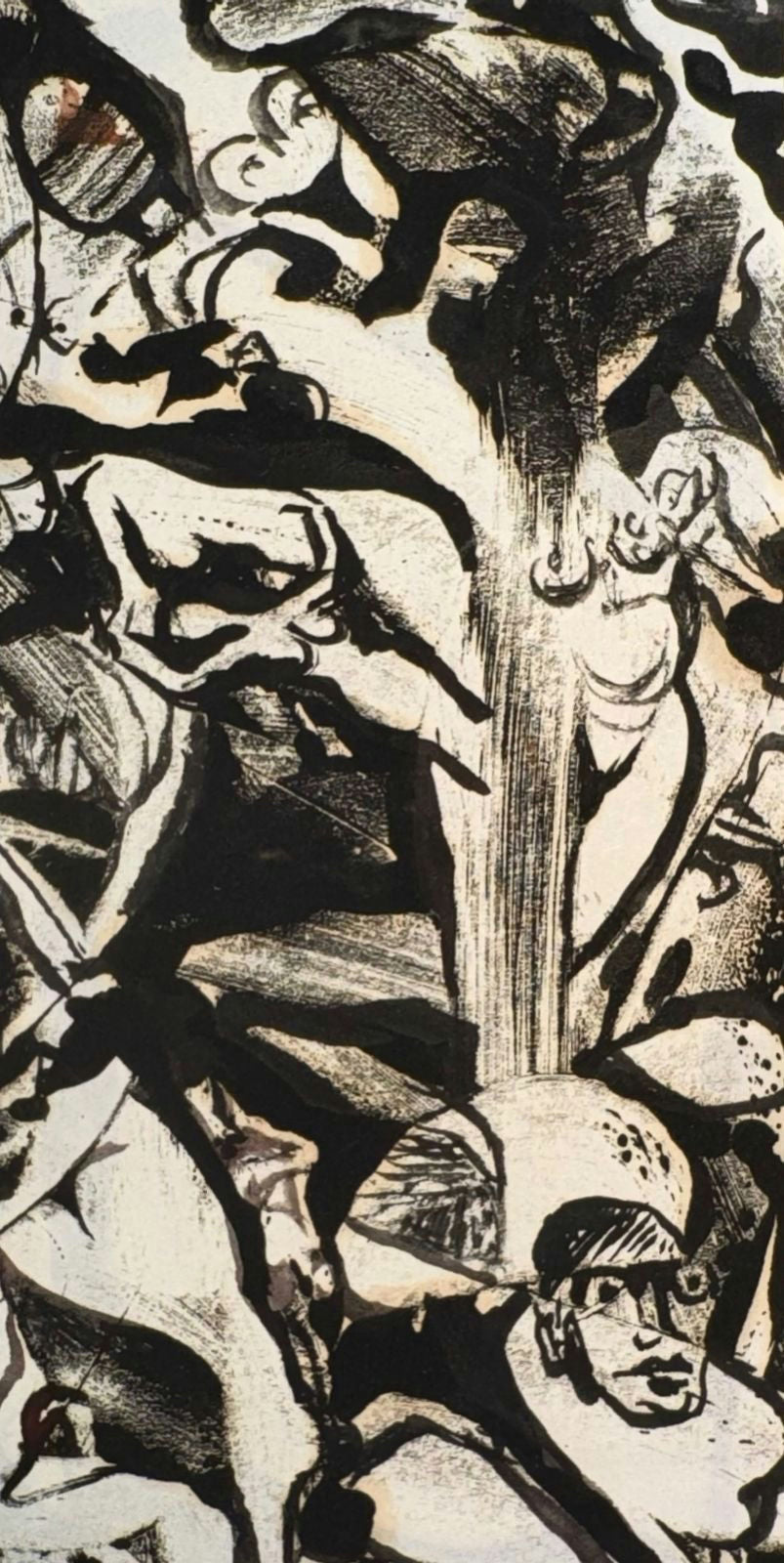 Original Mixed media 'Chaotic Figures and Forms in Motion' by Mohammad Bushnaq