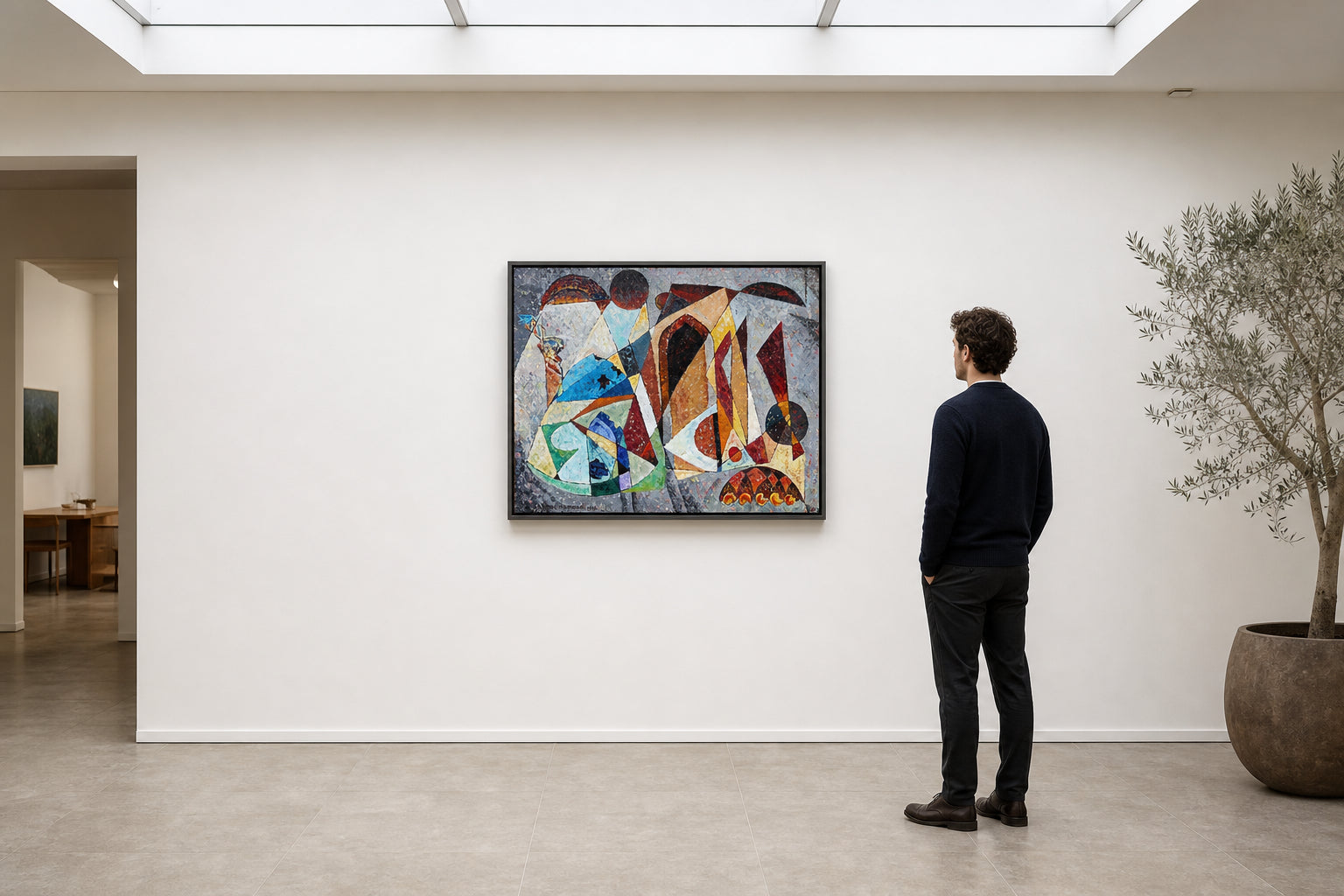 Cubist Figures in Geometric Composition - shown to scale
