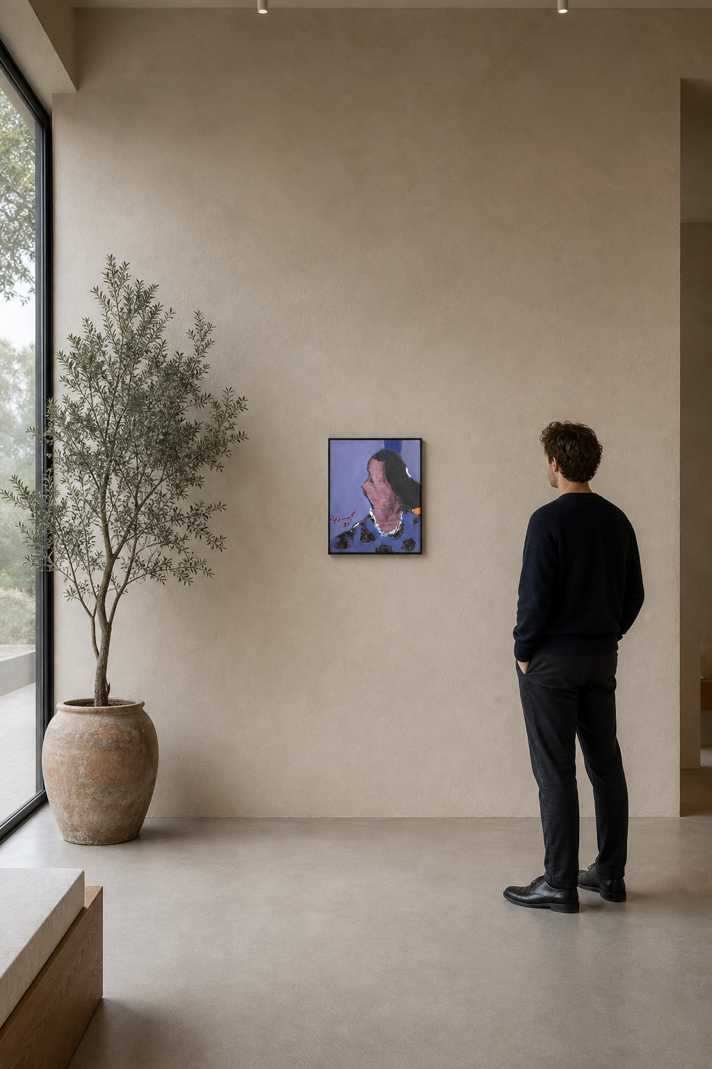 Woman Portrait in Profile View - shown to scale