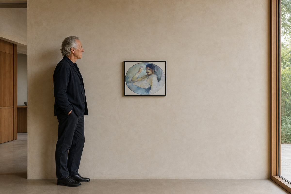 Reclining Man in White Shirt - shown to scale