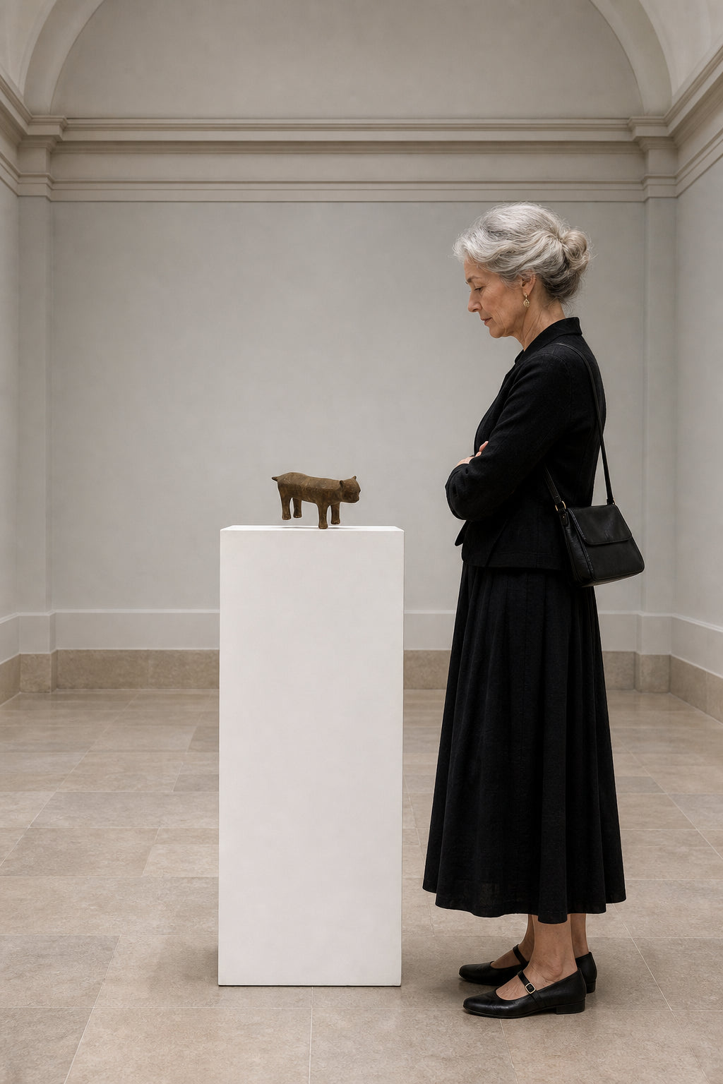 Standing Animal Bronze Sculpture - shown to scale