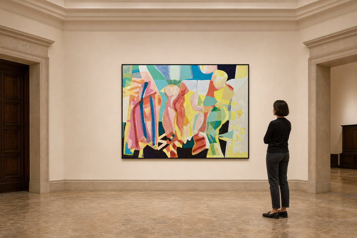 Abstract Figures in Vibrant Colors - shown to scale