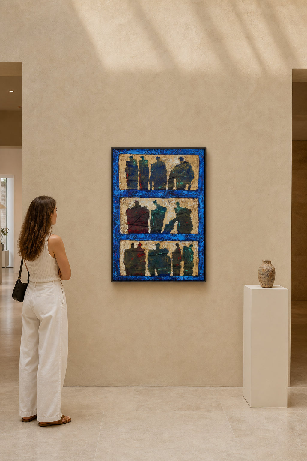 Three Panels of Standing Figures - shown to scale