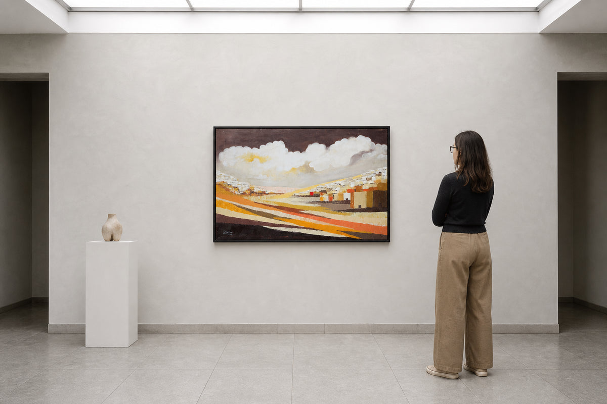 Abstract Desert Landscape with Clouds - shown to scale