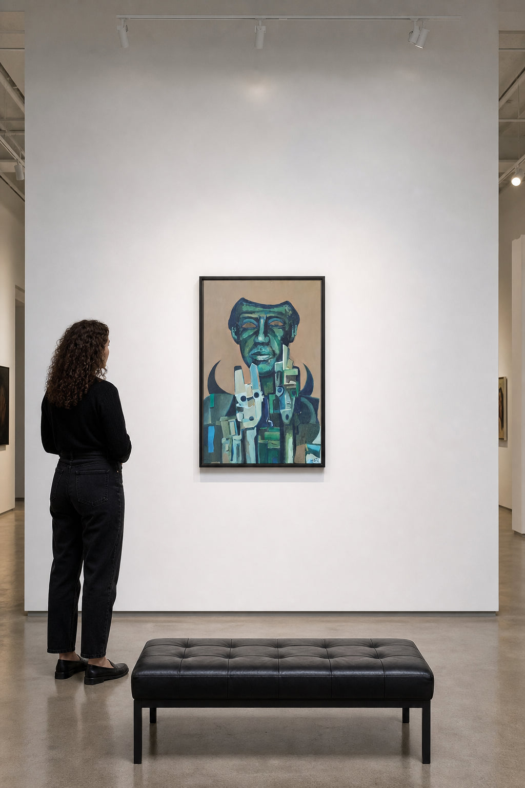 Cubist Male Figure with Geometric Forms - shown to scale