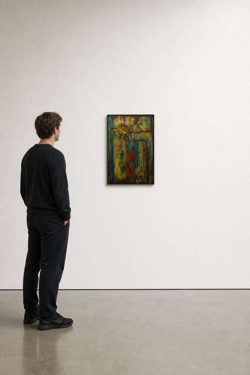 Abstract Figures with Red and Green - shown to scale