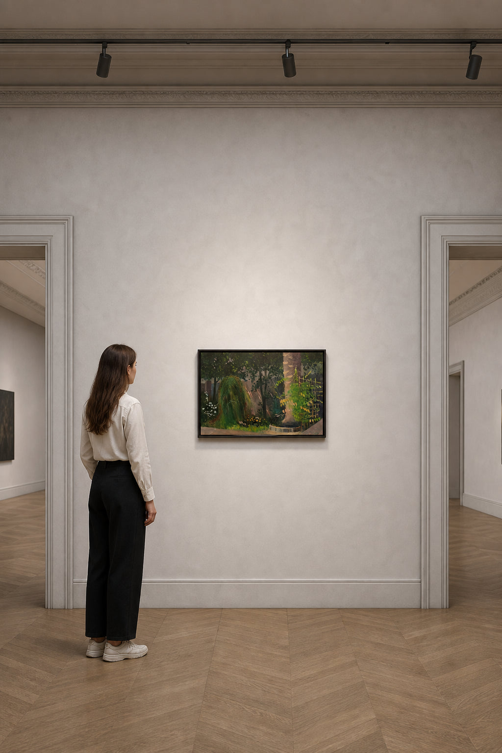 Lush Garden with Trees and Flowers - shown to scale