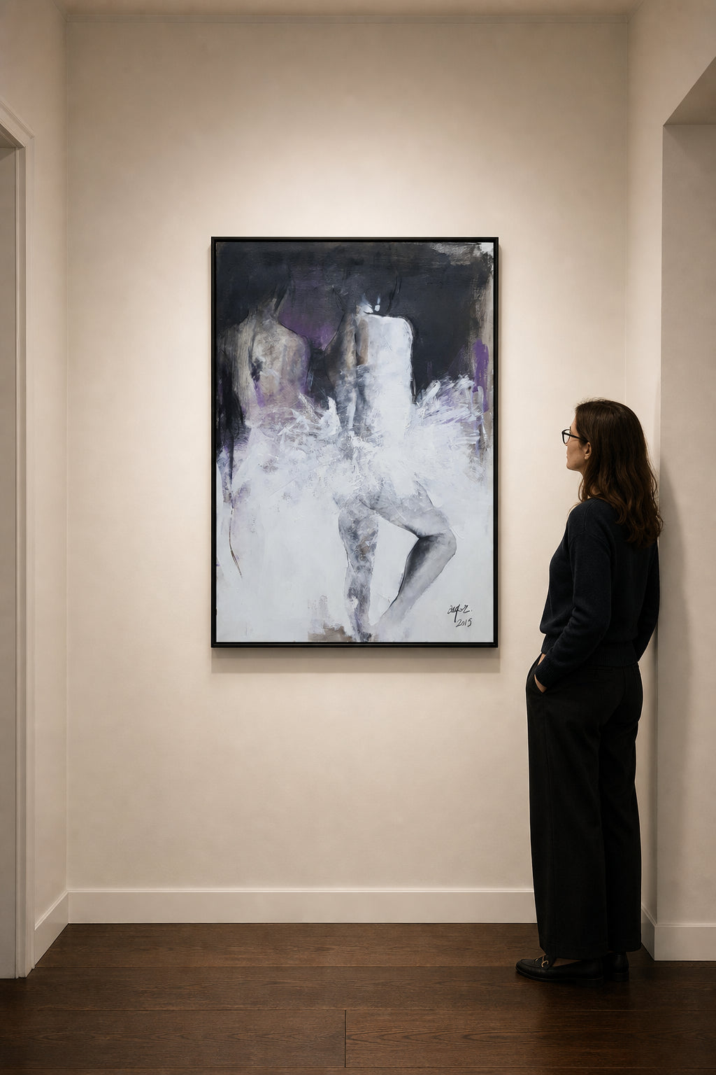 Two Ballet Dancers in White Tutus - shown to scale