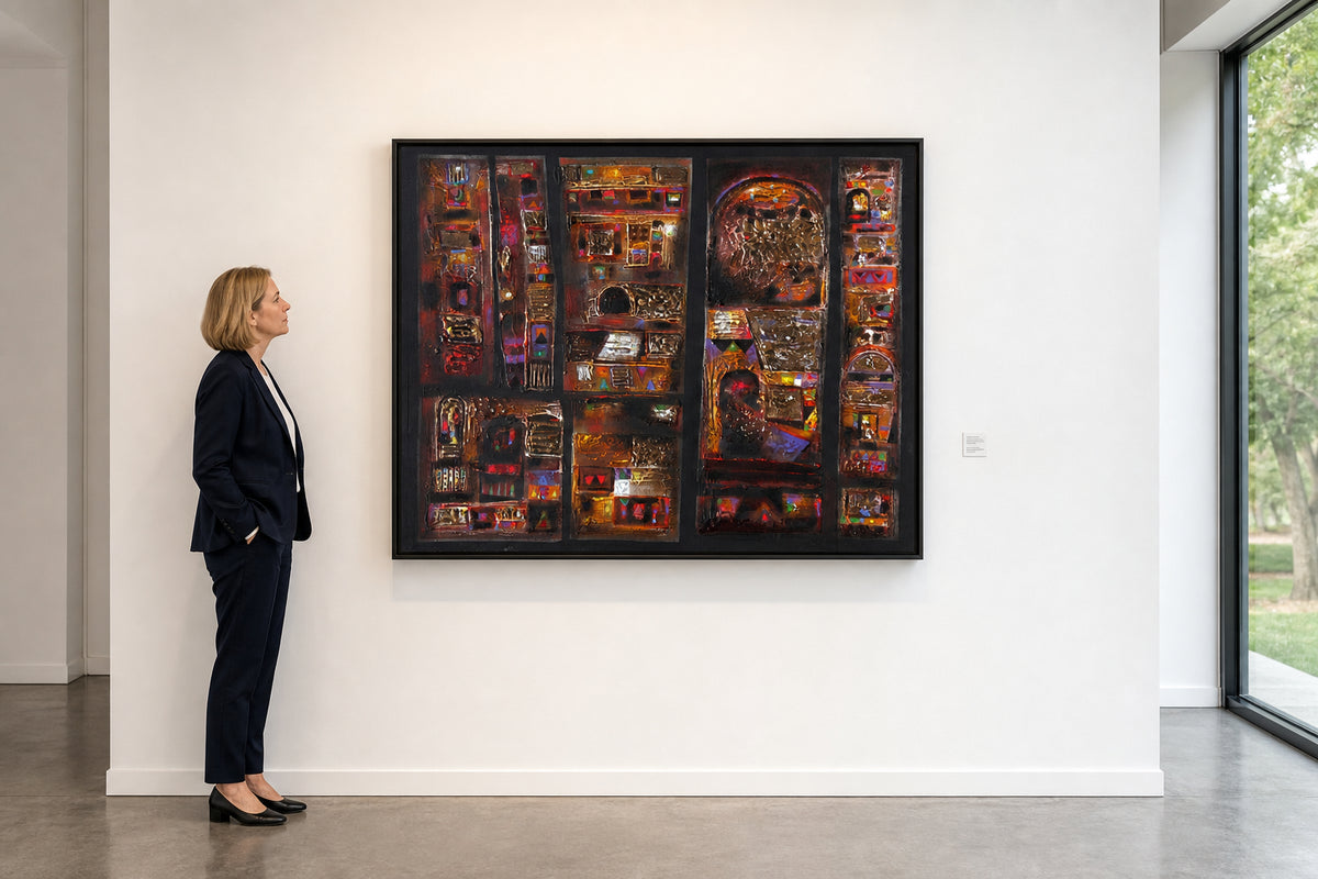 Abstract Architectural Panels with Colorful Details - shown to scale