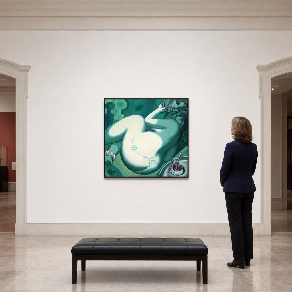 Reclining Figure with Symbolic Markings - shown to scale