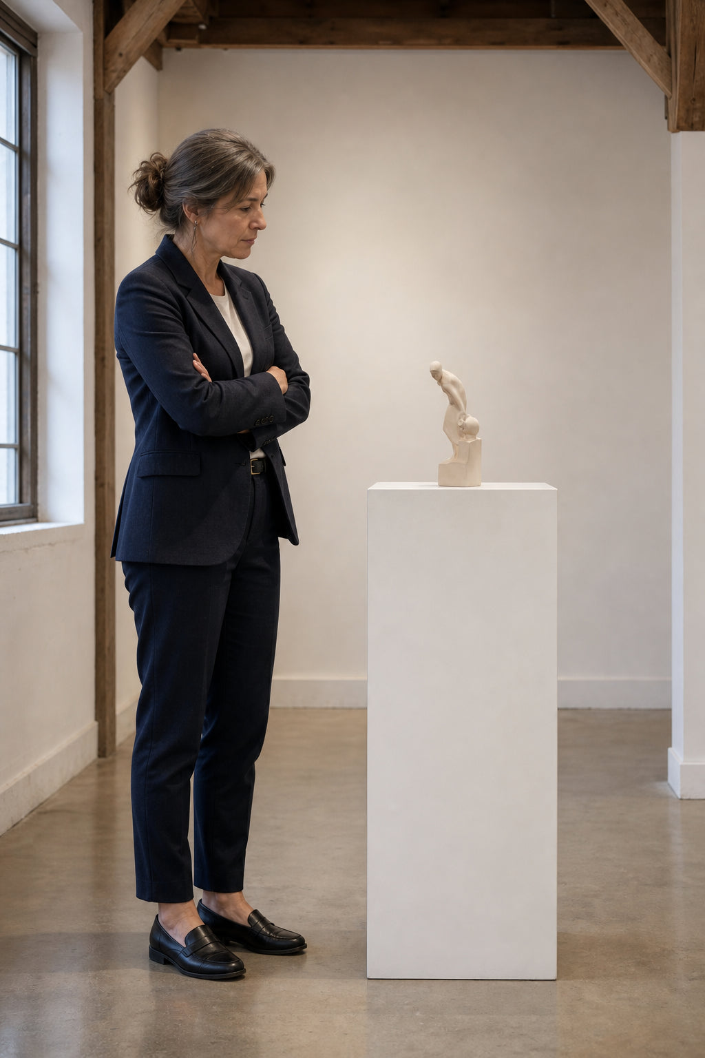 Woman Bending Forward with Water Jug - shown to scale
