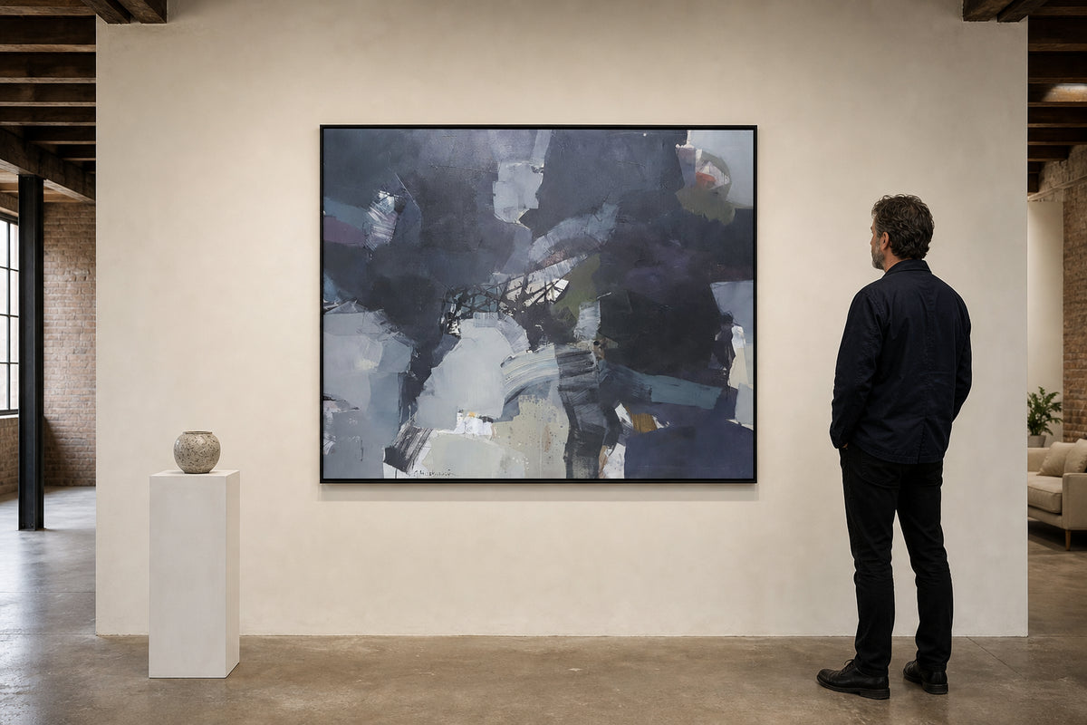Dark Grey Abstract Composition - shown to scale