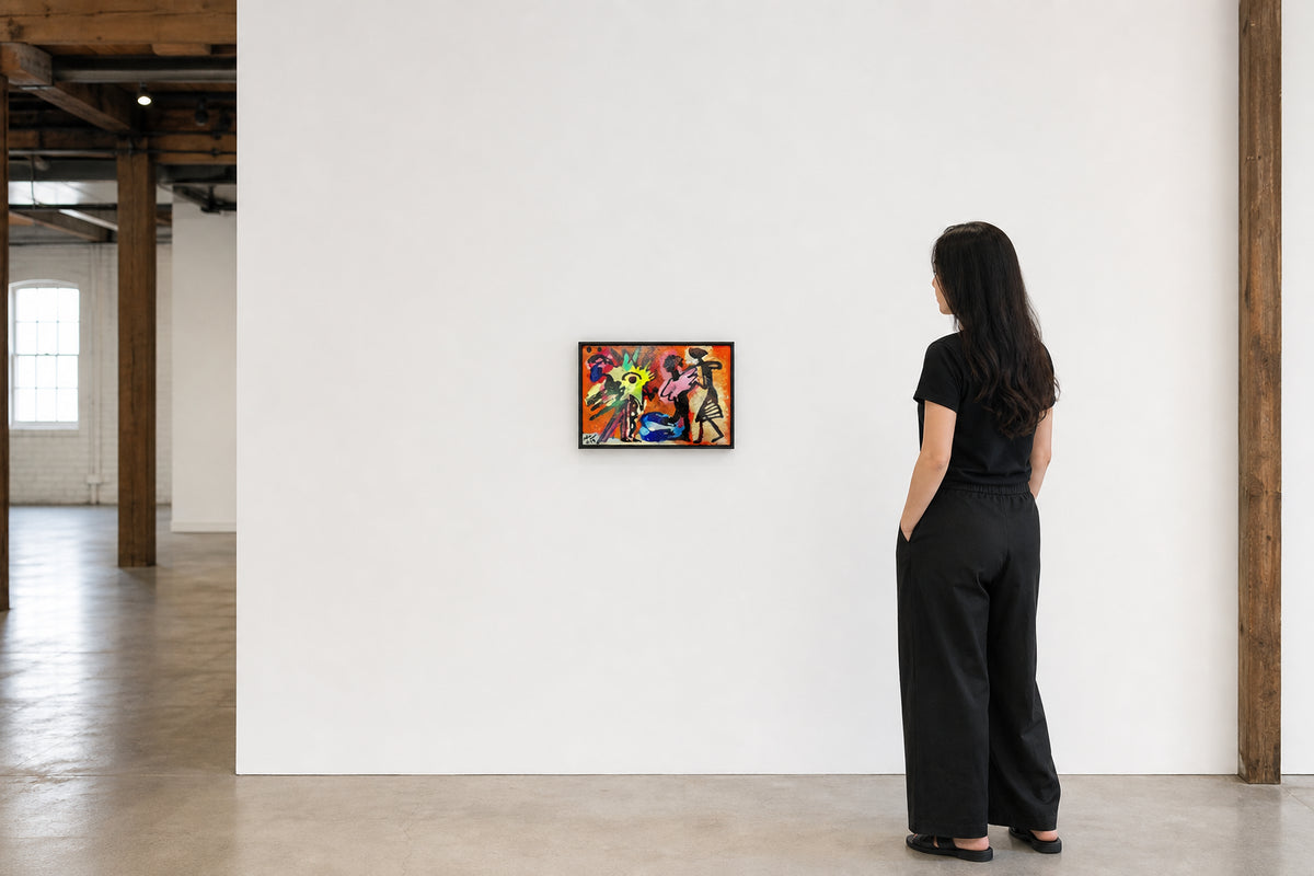 Abstract Figures Dancing in Vivid Colors - shown to scale