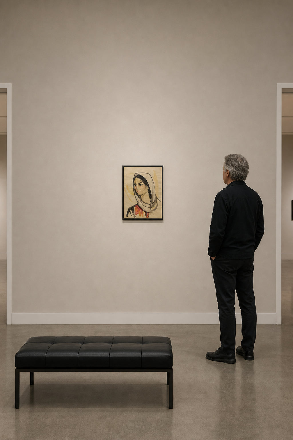 Palestinian Woman in White Headscarf - shown to scale