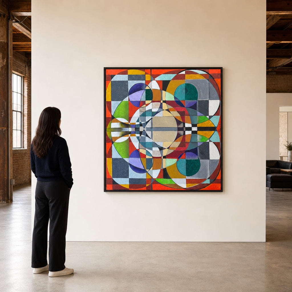 Geometric Circles and Squares Composition - shown to scale