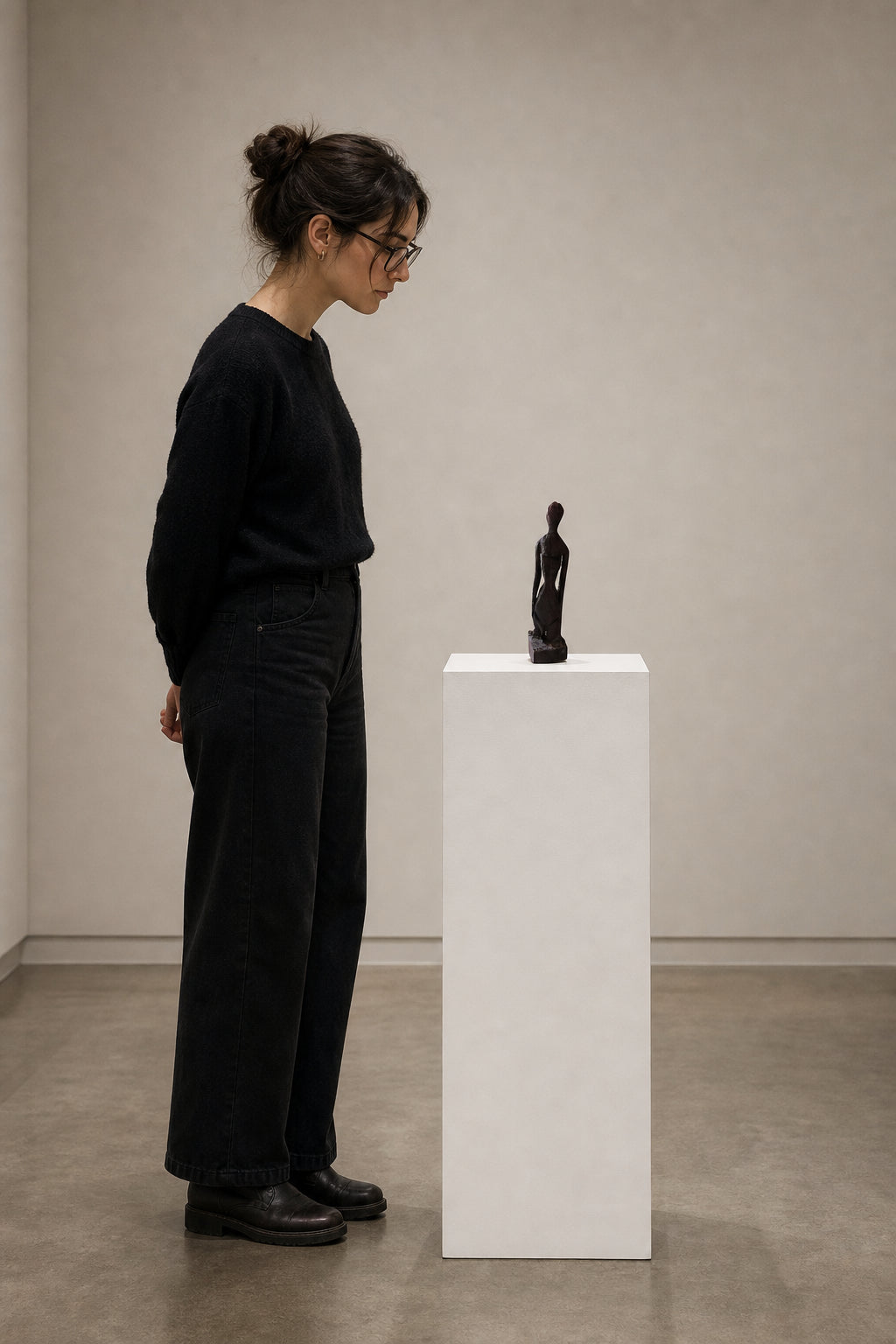 Abstract Standing Female Figure Sculpture - shown to scale